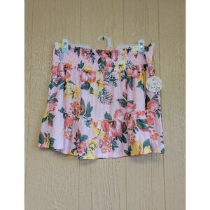 Jolie & Joy by FCT with Love Juniors Plus Bot Floral Pink Mini Skirt 3X
